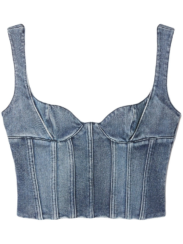 Bustier Denim Crop Top