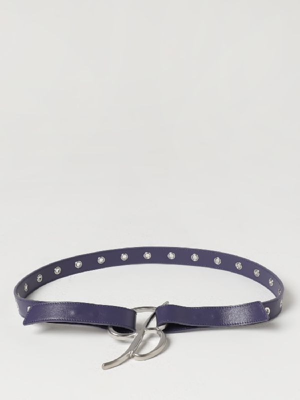 B Logo Buckle Leather Belt