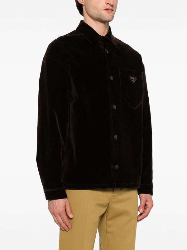 Triangle Logo Velvet Shirt