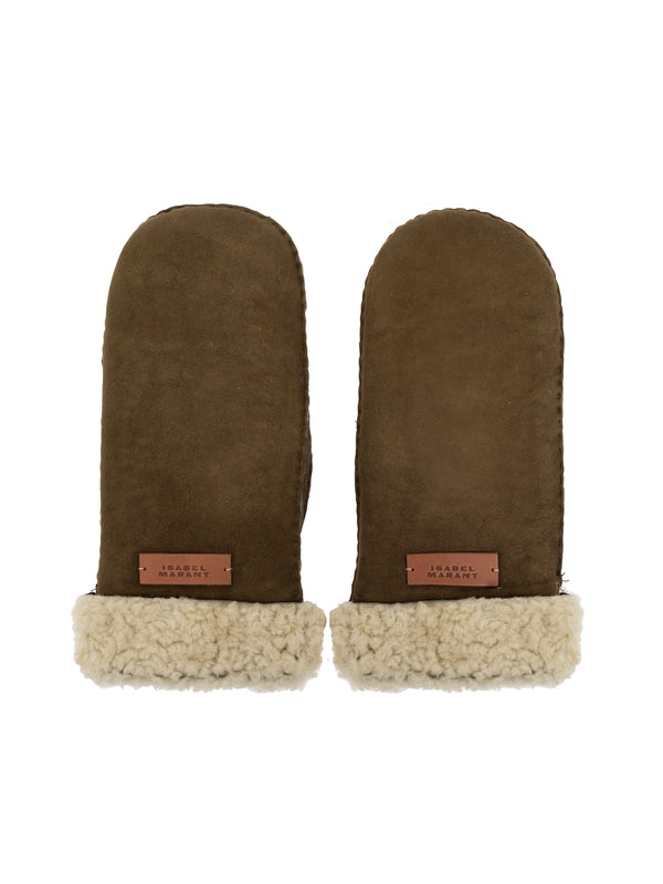 Mulfi Logo Suede Shearling Gloves