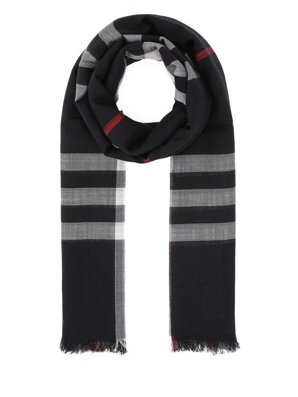 Check Wool Silk Muffler