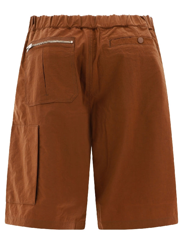 Belted Nylon Bermuda Shorts