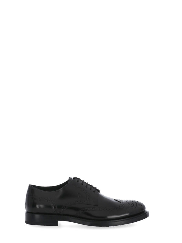 Black Leather Lace-up Shoes