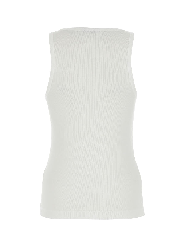 White Cotton Sleeveless Top