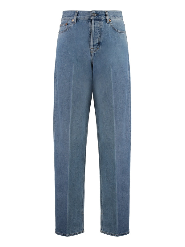 Back Logo Patch Denim Pants