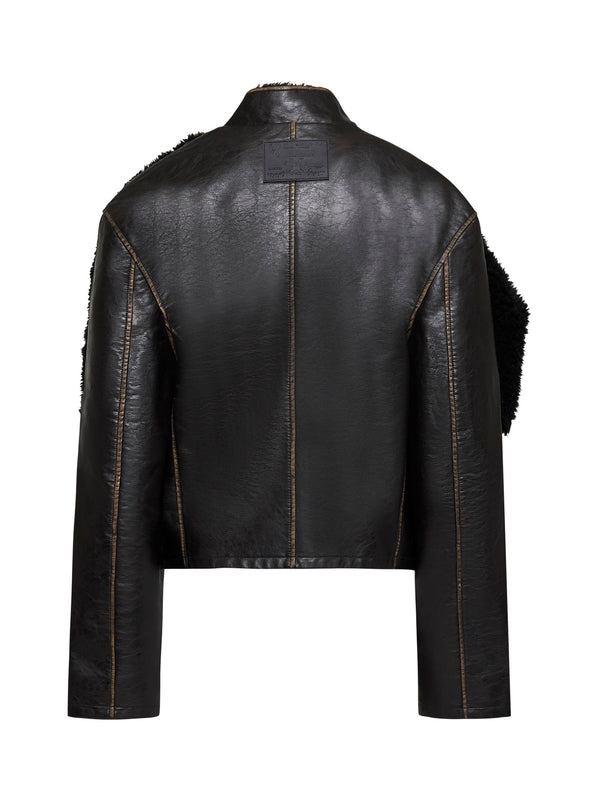 Fake Leather Shearling Jacket