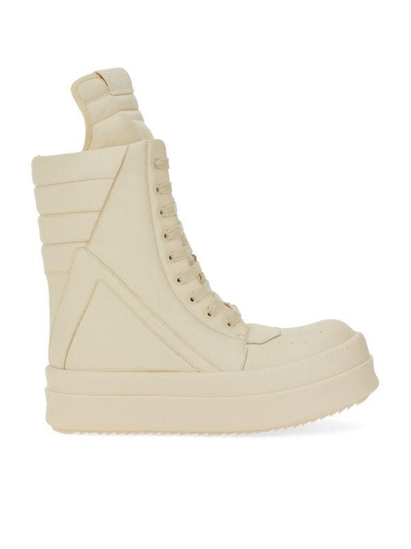 Rick Owens Ivory High Top Sneakers