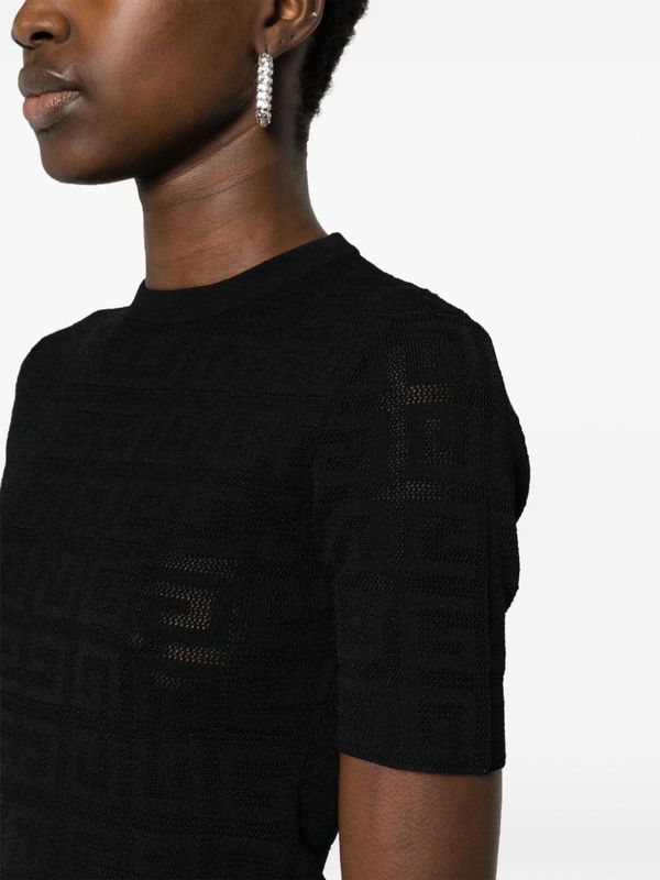 4G Pattern Short Sleeve Knit