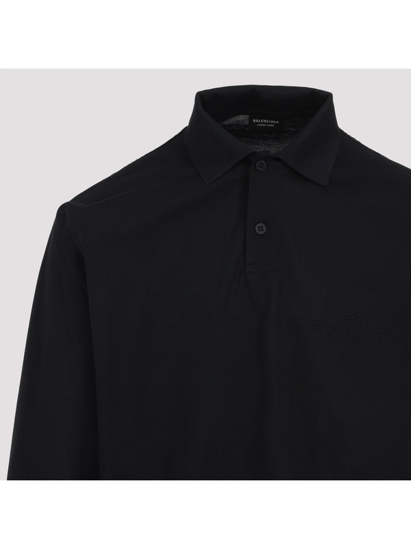 Long Sleeve Cotton Polo Shirt