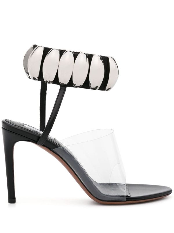 Ankle Metallic Pebble Calfskin Sandal
  Heels