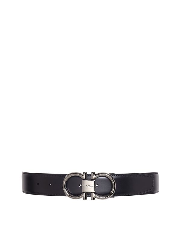 Gancini Buckle Reversible Leather Belt