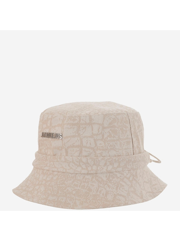 All-Over Pattern Logo Decorated Cotton Bucket Hat