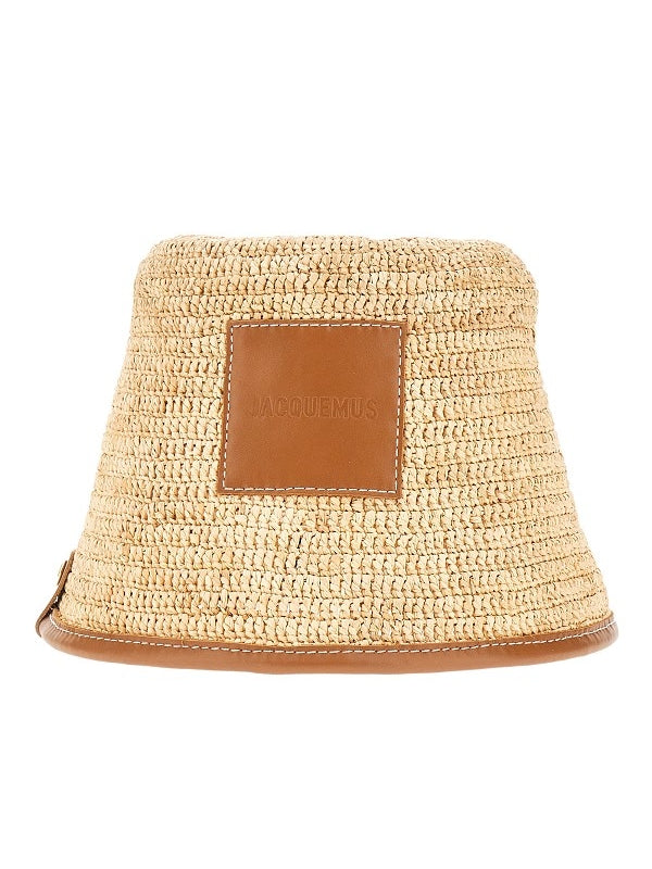 BOB Logo Patch Raffia Bucket Hat
