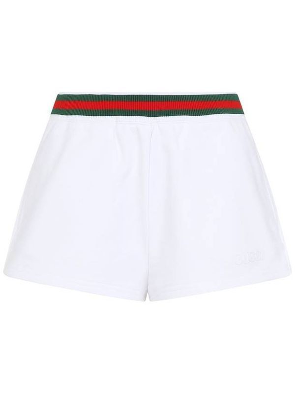 Web Banded Detail Cotton Shorts