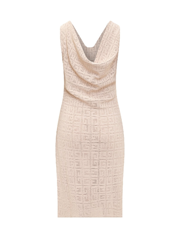 4g Jacquard Cowl Neck Dress