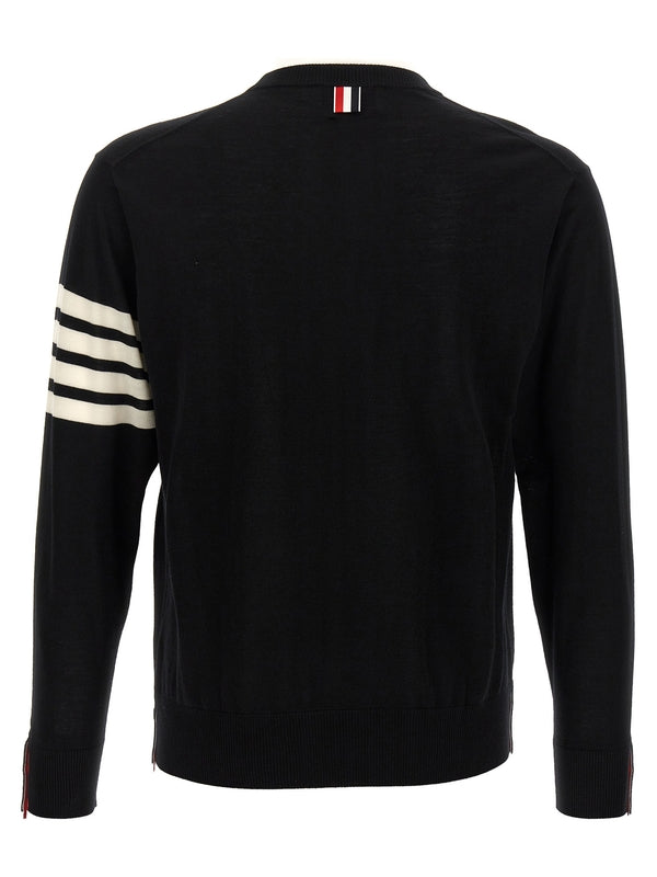 4-Bar Armband Crew Neck Wool Knit