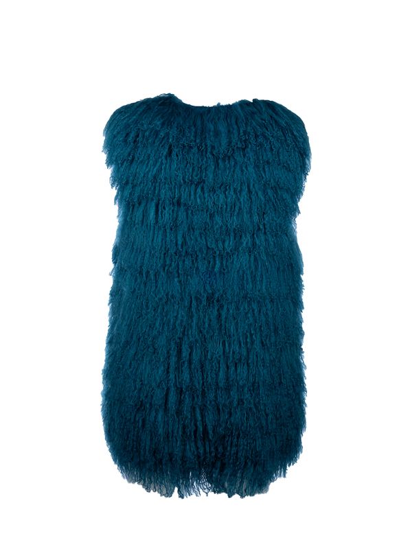 Blue Fur Vest