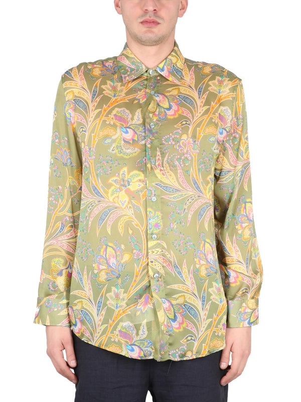 Allover Flower Silk Shirt