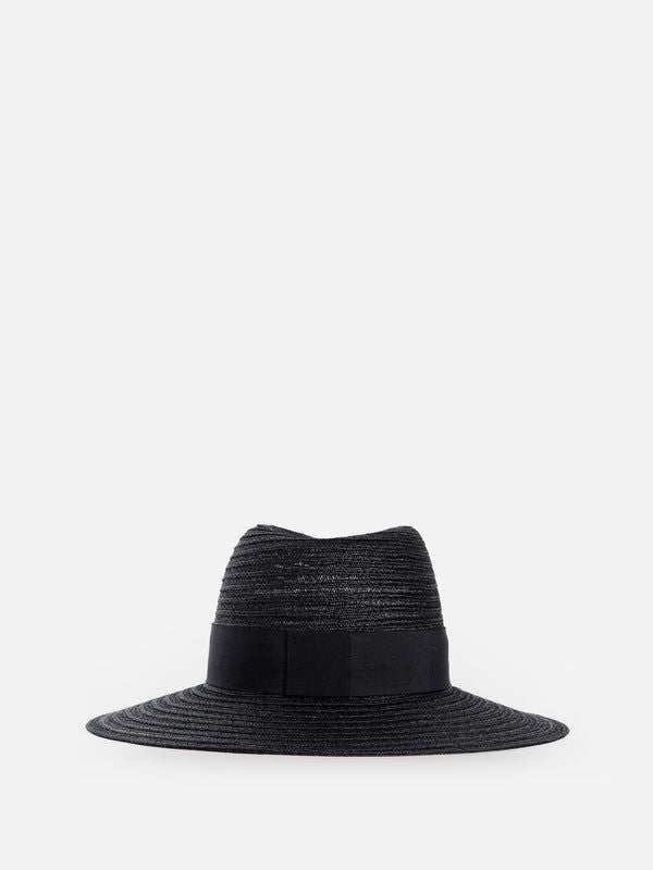 Sewn Straw Fedora Hat