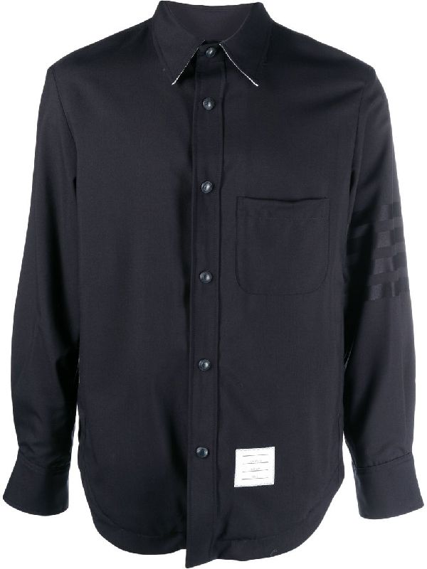 Diagonal Bar Logo Wool Shirt