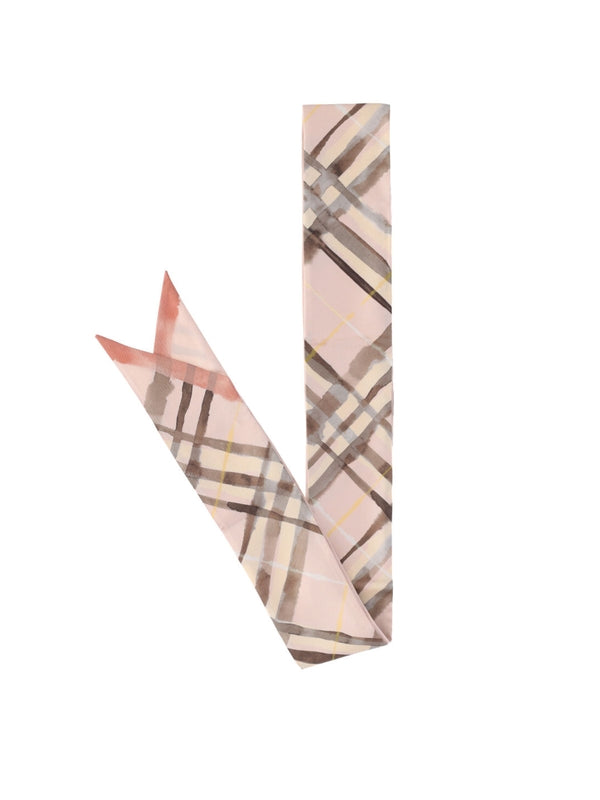 Check Pattern Silk Scarf