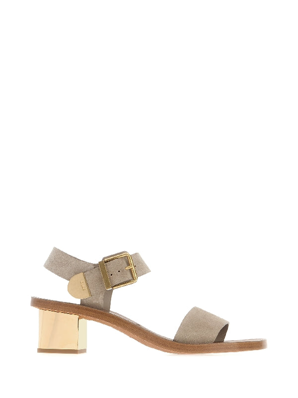 Suede Strap Sandal Heel