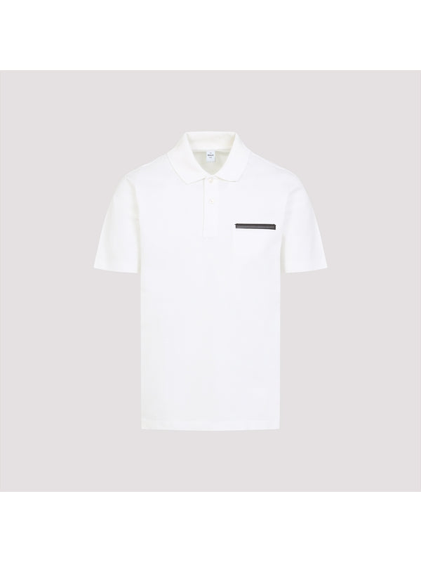 Leather Patch Cotton Polo Shirt