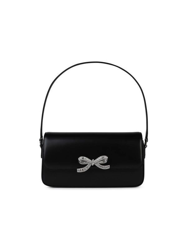 Bow Detail Leather Tote Bag