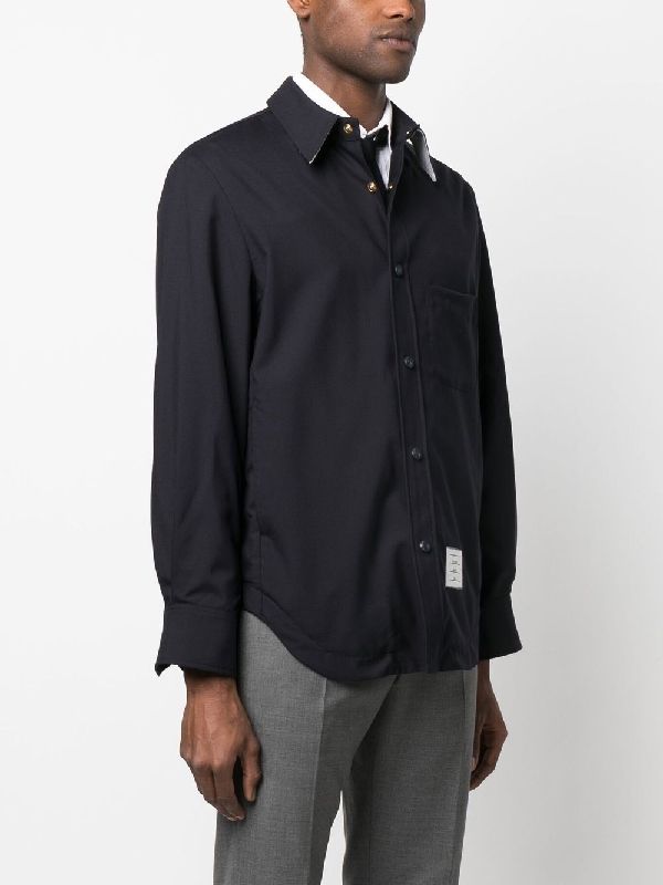 Diagonal Bar Logo Wool Shirt