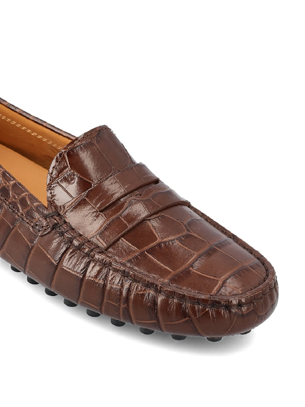 Gommino Croco Effect Leather Driving Shoes