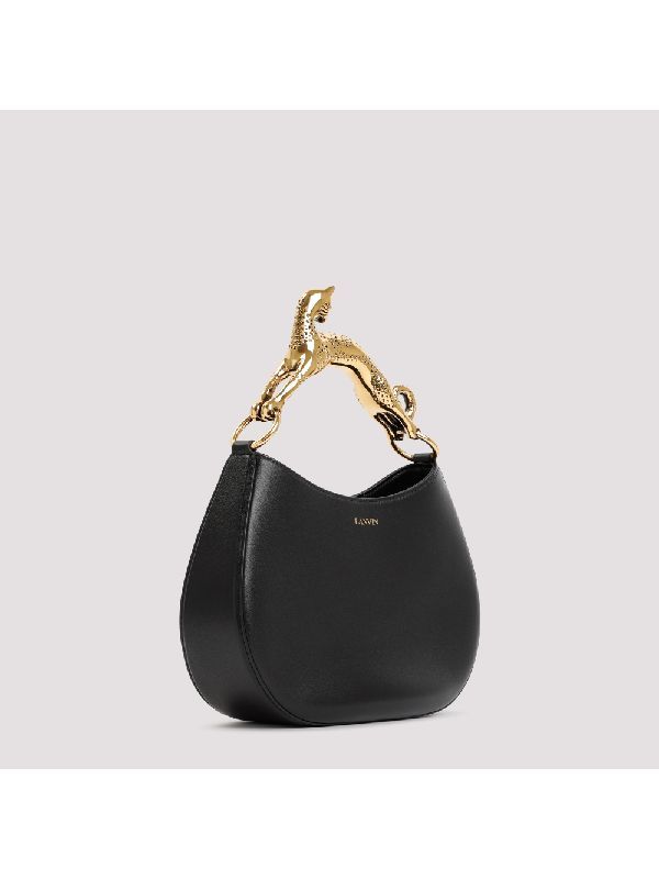 Cat Handle Leather Hobo Bag