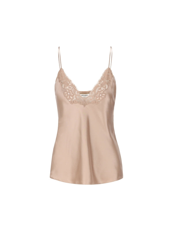 Lace Accent Silk Camisole