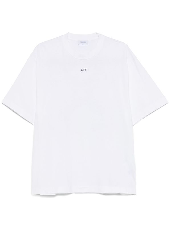 Stamp Logo Printed Cotton Short Sleeve T-Shirt