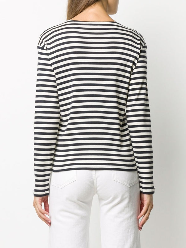 Closed White Navy Long Sleeve Top
