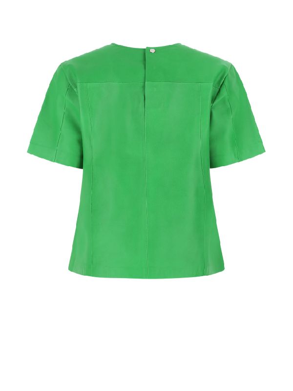 Green Lambskin Top