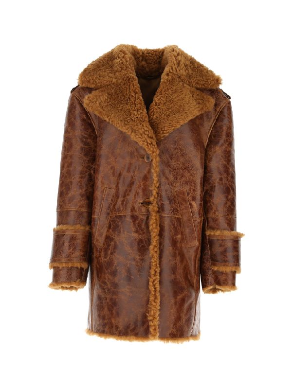 Skyla Wrinkle Leather Shearing
  Coat Jacket