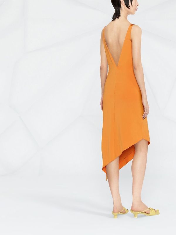 Asymmetrical Hem Backless
  Dress