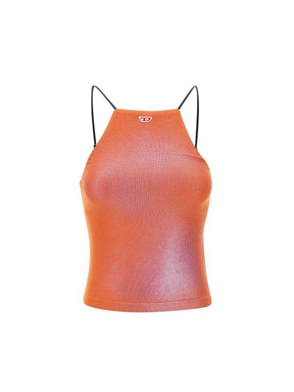 T Wami Logo Sleeveless Lurex Top