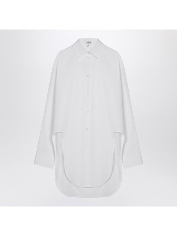 背面刺绣徽标不对称衬衫