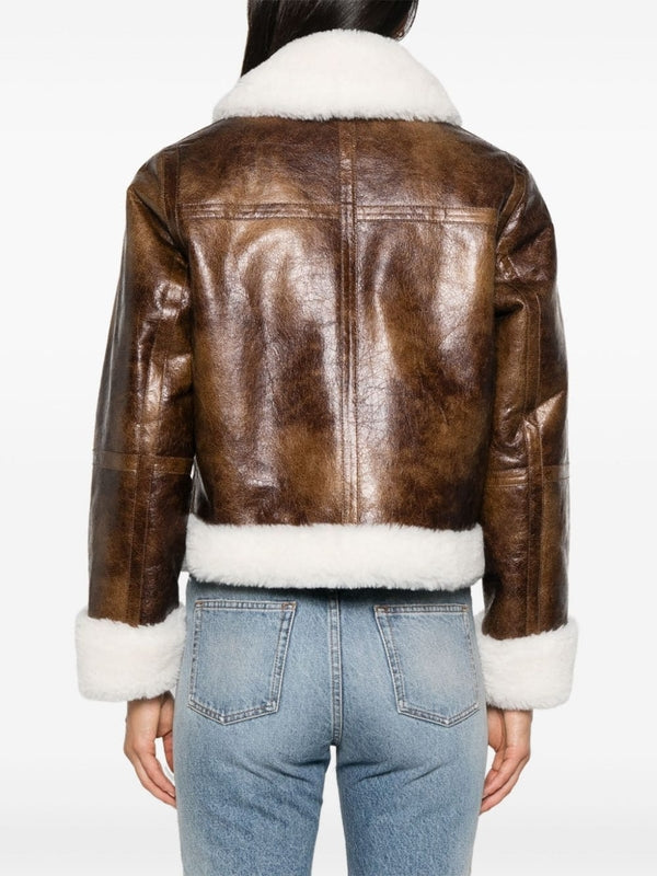 Lorelle Shearling Collar Fake Leather
  Jacket