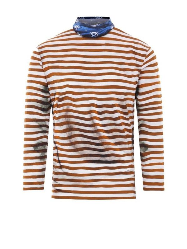 Trompe-l'œil Back Triangle Logo Cotton Long-Sleeve Top