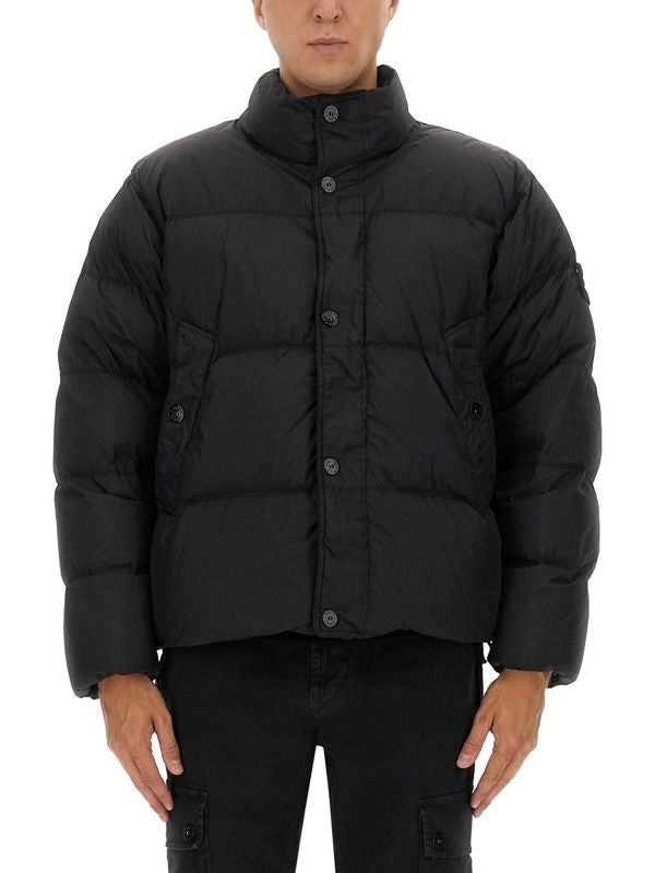 Waffen patch black puffer jacket