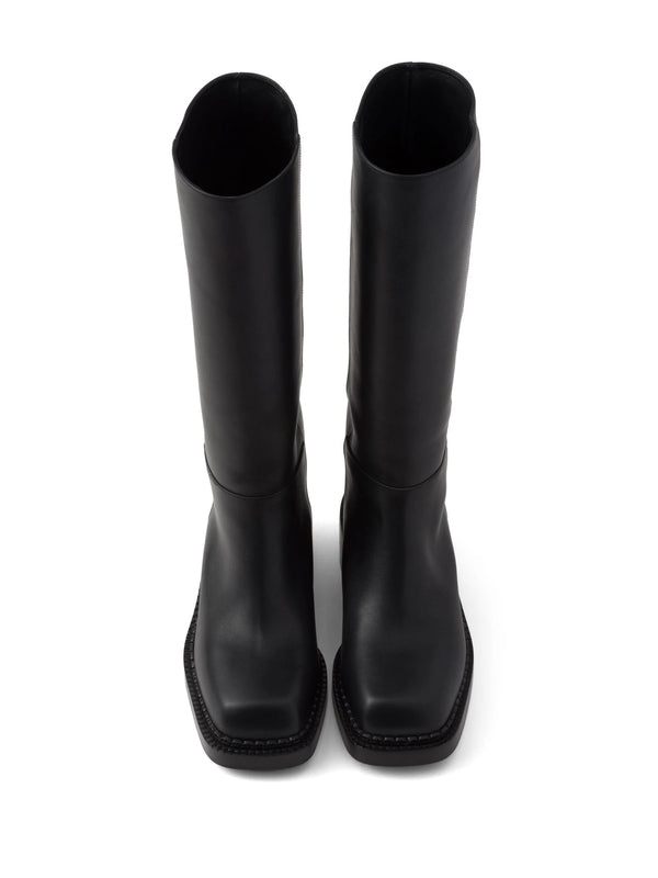 Black Leather High Boots