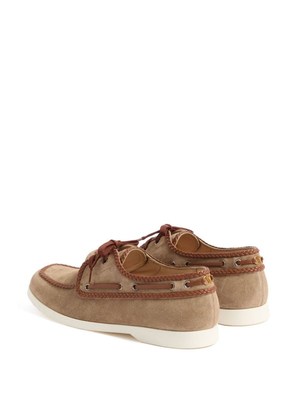 Lace-Up Suede Boat Shoes