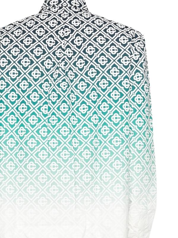 Monogram Pattern Gradient Cotton Shirt