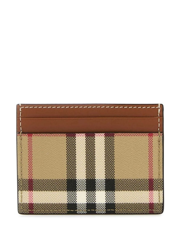 Burberry Beige Checked Card Holders