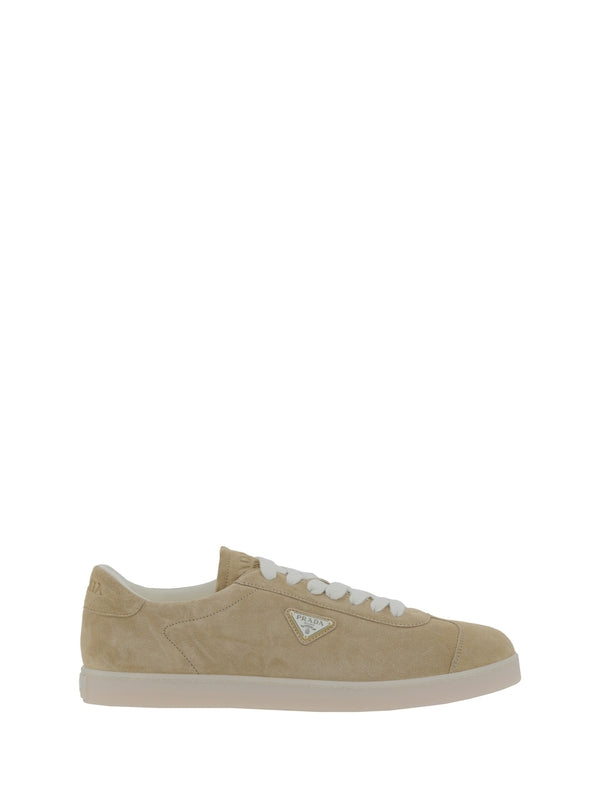 Triangular Logo Suede Sneakers