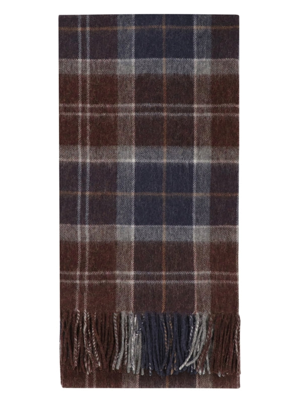 Barbour Brown Checked Wool Mufflers