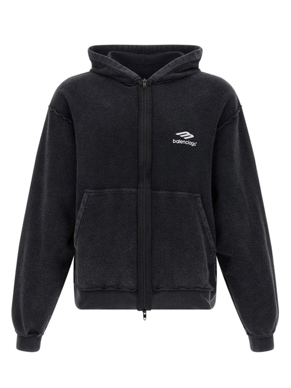 3b Sport Icon Black Hoodie Zip-Up