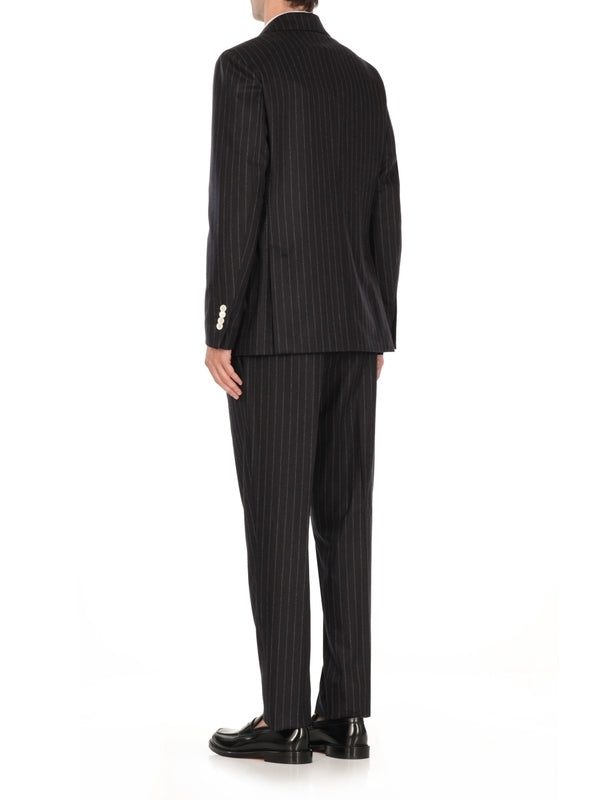 Pinstripe Wool Cashmere Set-up Suit